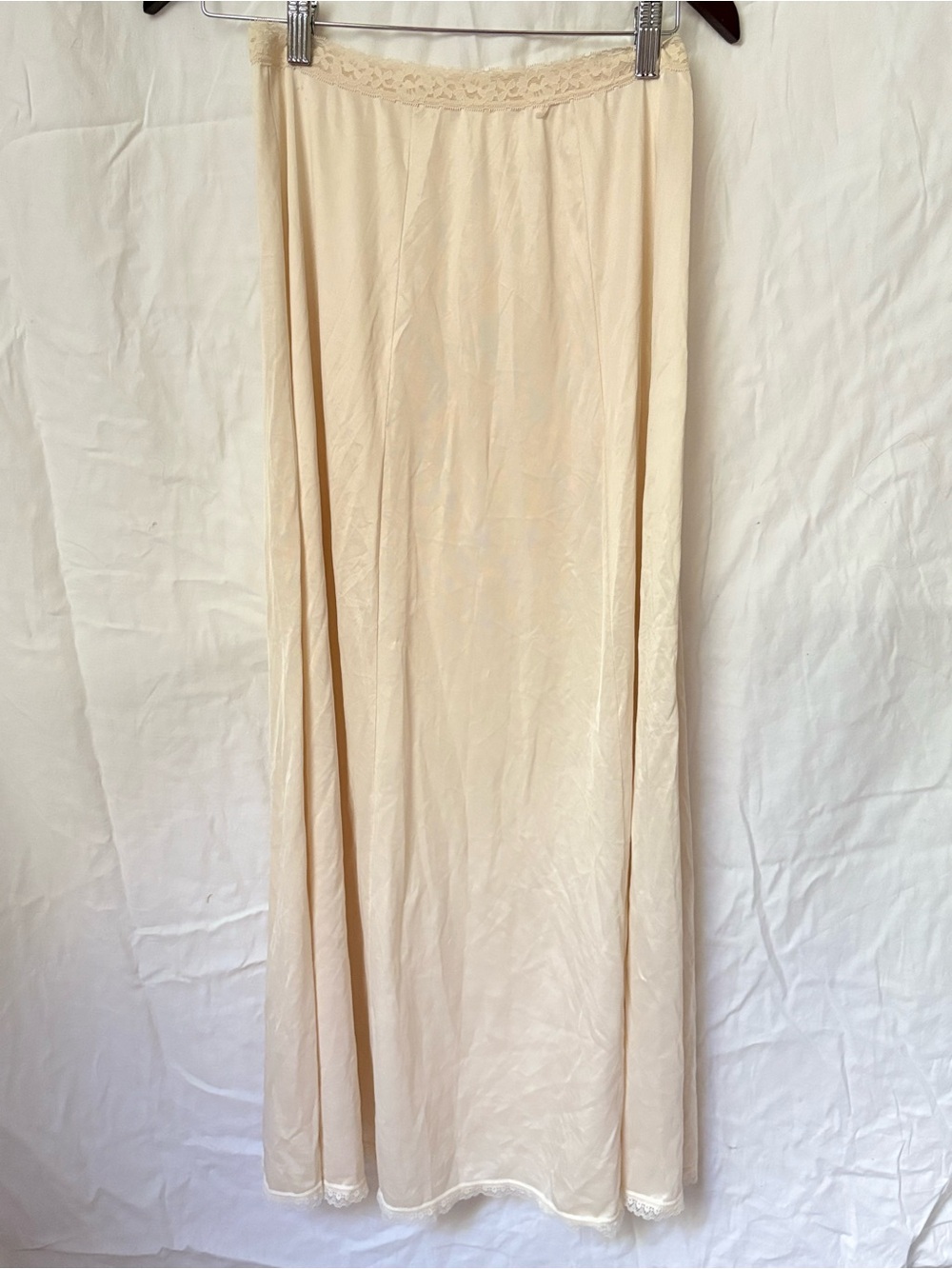 Cream & Black Full-Length Slip Skirt with Lace Trim (set of two)